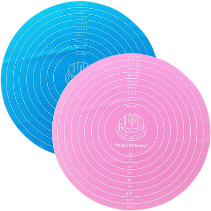 2 Pcs 12 Inch Silicone cake mats, Cake turntable mat