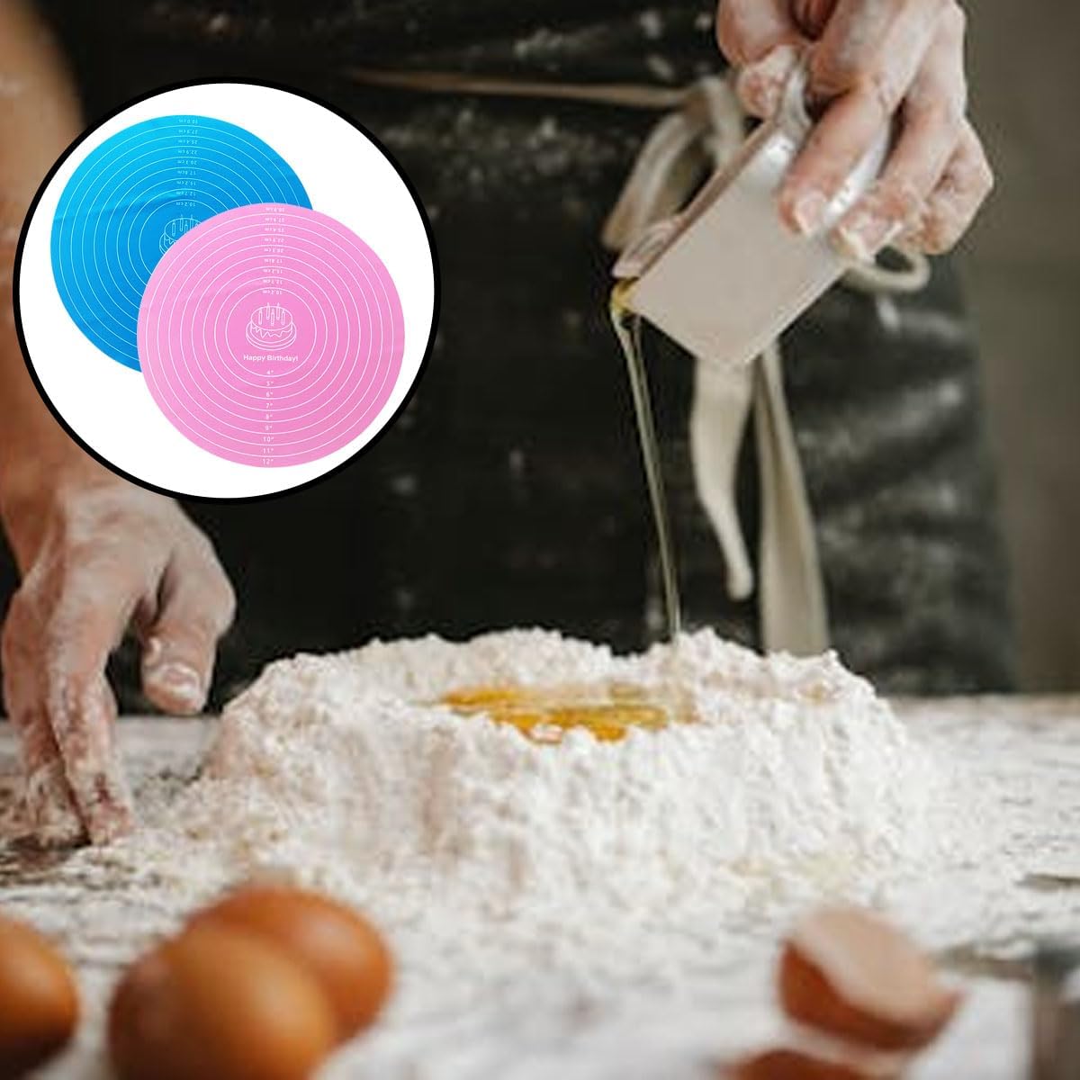 2 Pcs 12 Inch Silicone cake mats, Cake turntable mat