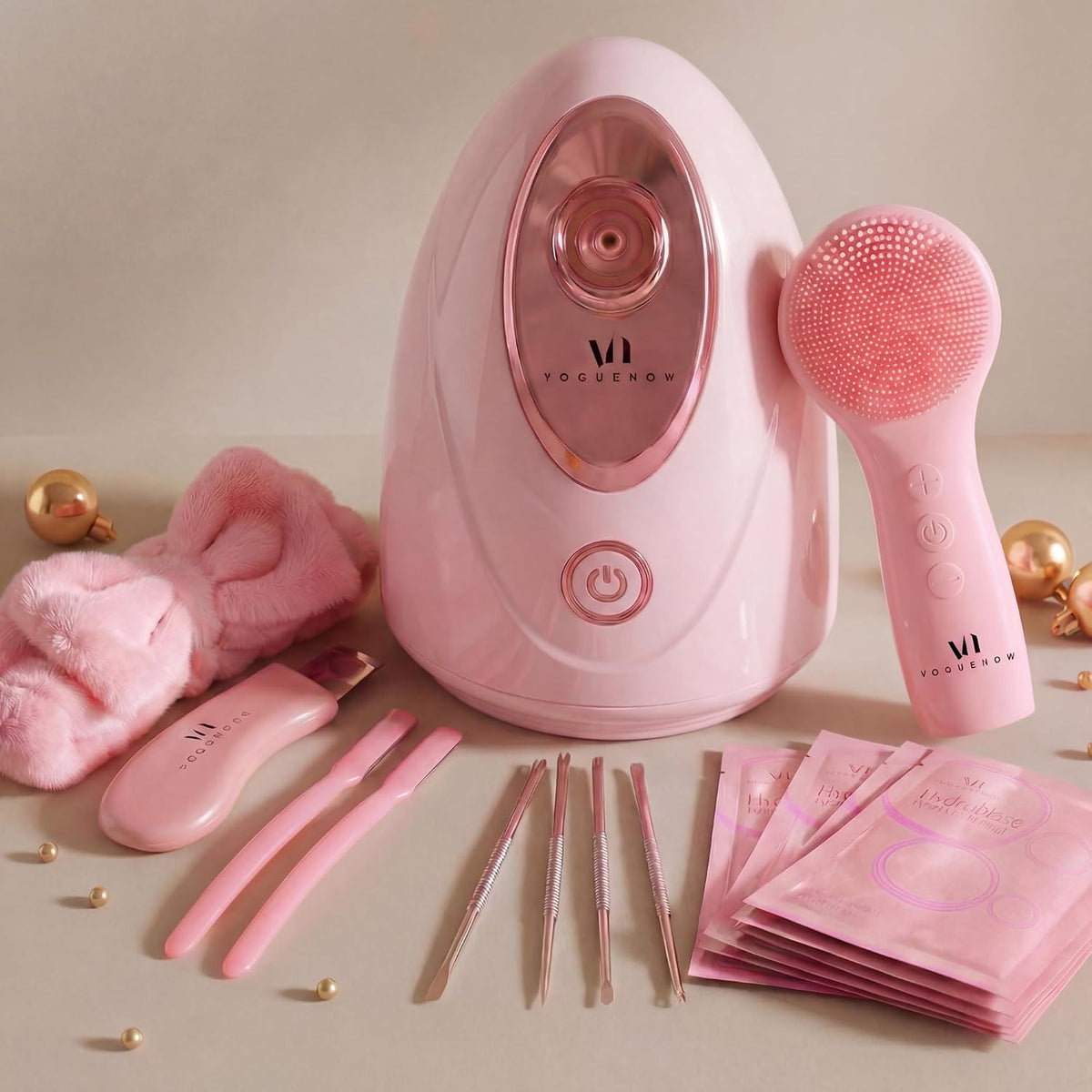 Facial Steamer Spa Kit with 15 Spa Tools for Complete At Home Facial