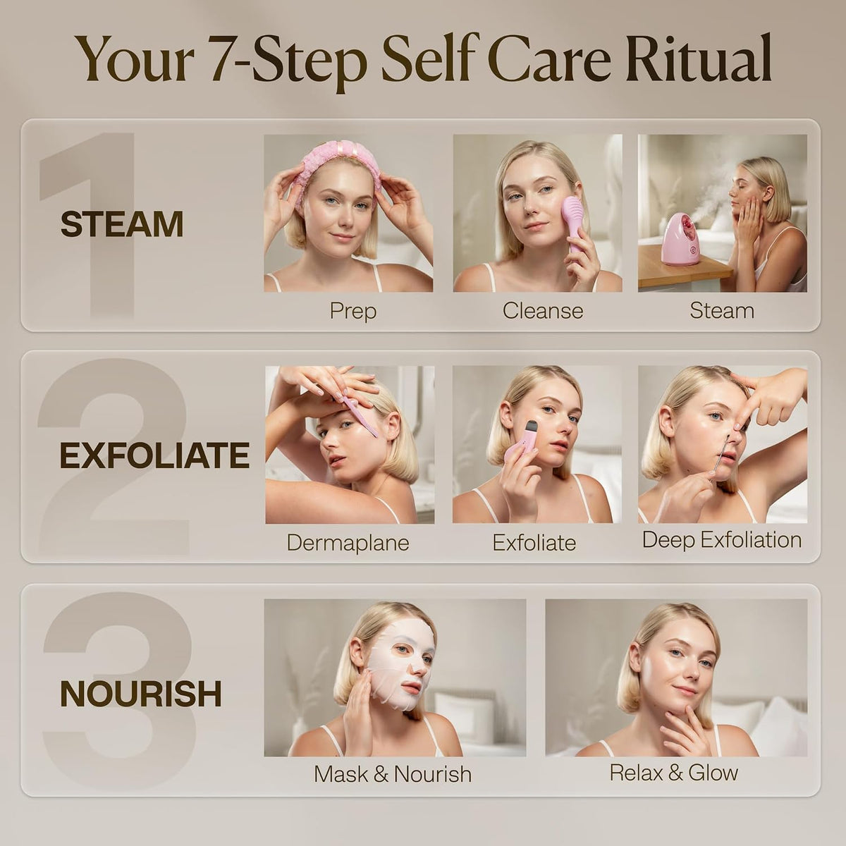 Facial Steamer Spa Kit with 15 Spa Tools for Complete At Home Facial