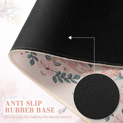 Desk Mat,Mouse Pad for Office Desk,35.4x15.7in,Pink Floral