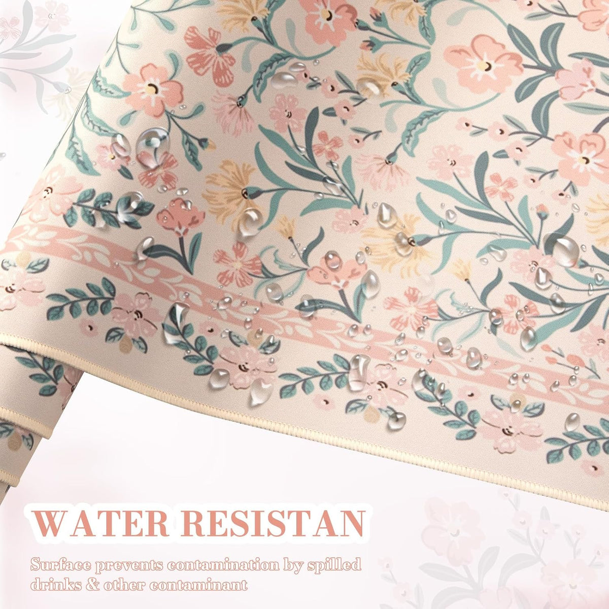 Desk Mat,Mouse Pad for Office Desk,35.4x15.7in,Pink Floral