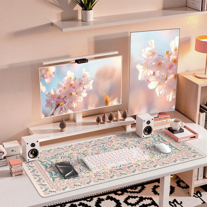 Desk Mat,Mouse Pad for Office Desk,35.4x15.7in,Pink Floral