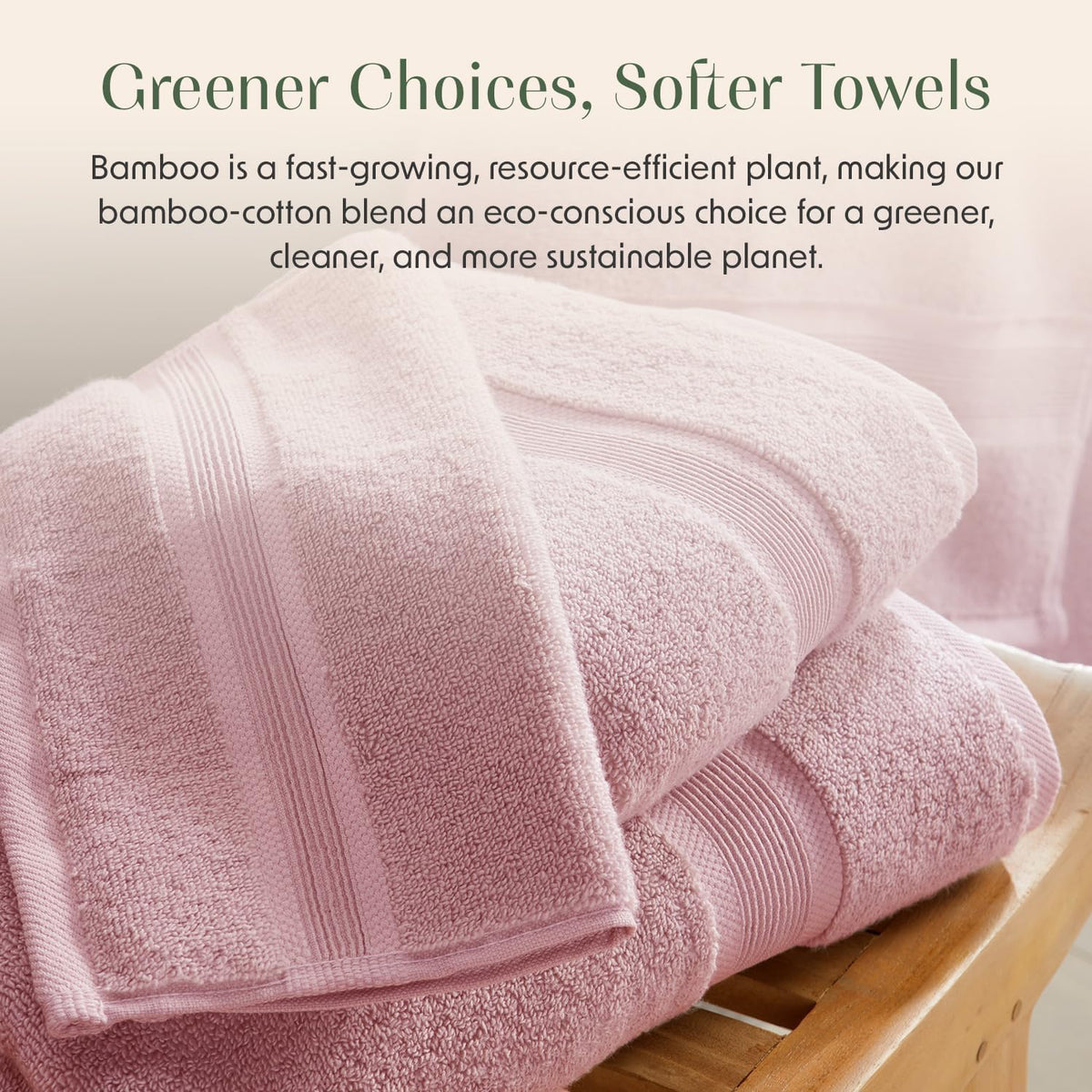 Luxury Bamboo Rayon Bath Towel Set | 6-Piece Set | Pink