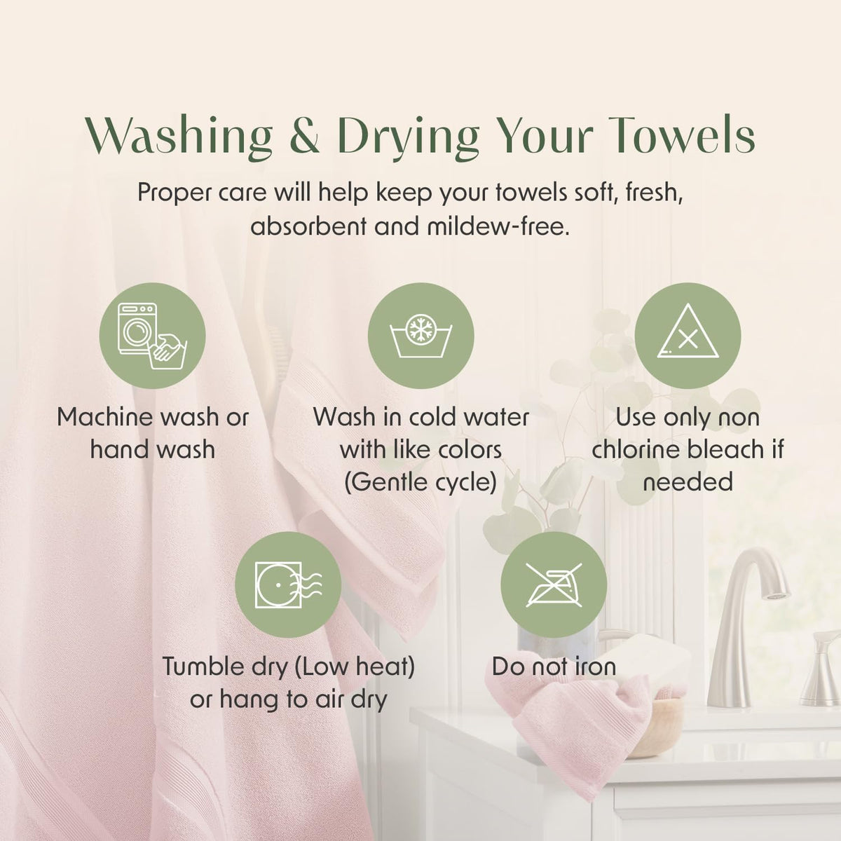 Luxury Bamboo Rayon Bath Towel Set | 6-Piece Set | Pink