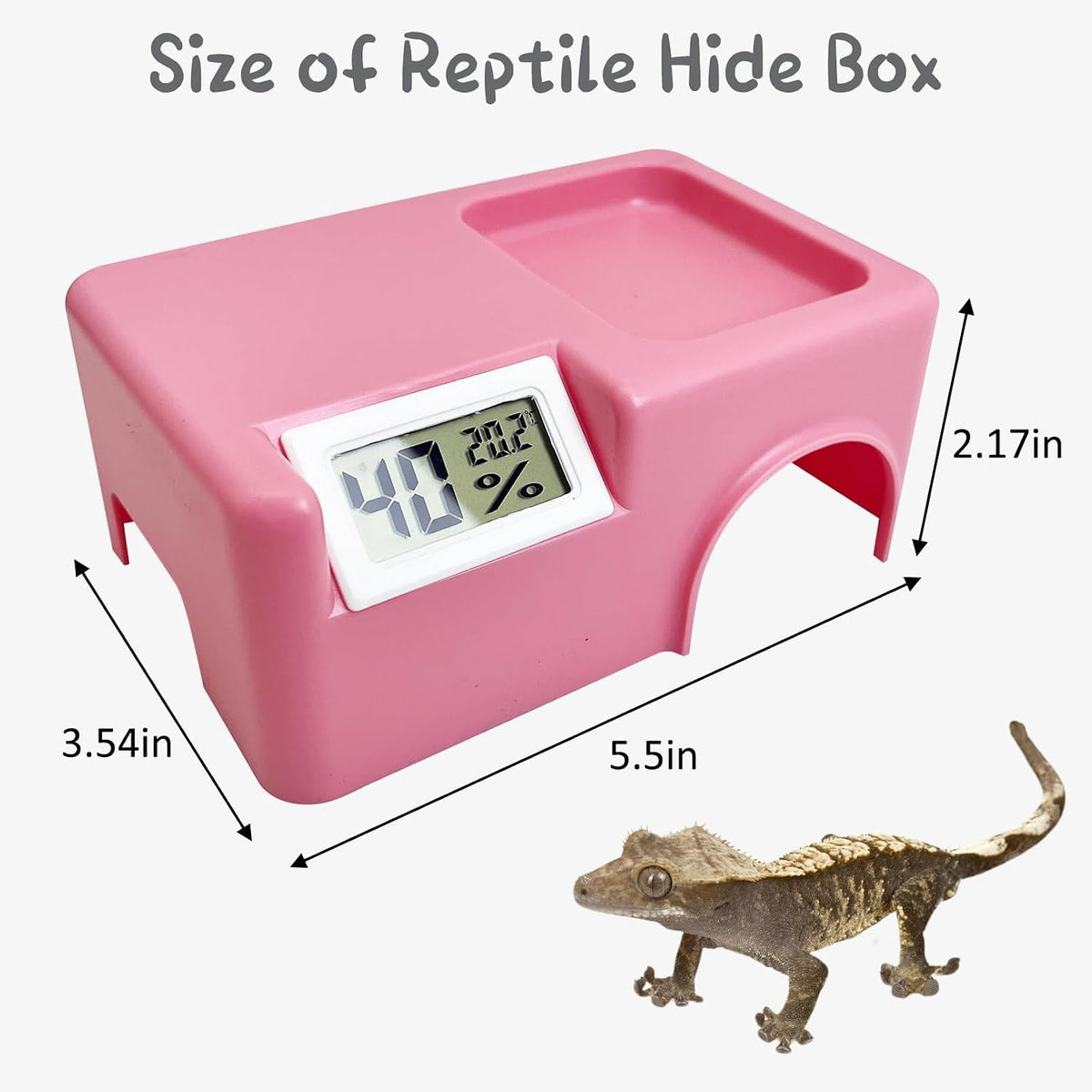 Plastic Snake Hide Reptile Hide Cave Easy to Clean Habitat Decor Leopard Gecko Hideout Suitable for Small Size Crested Gecko Lizard Frogs Newts(Pink)