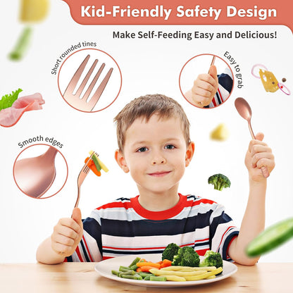 12Pcs Stainless Steel Toddler Utensils Small Metal Kids Silverware