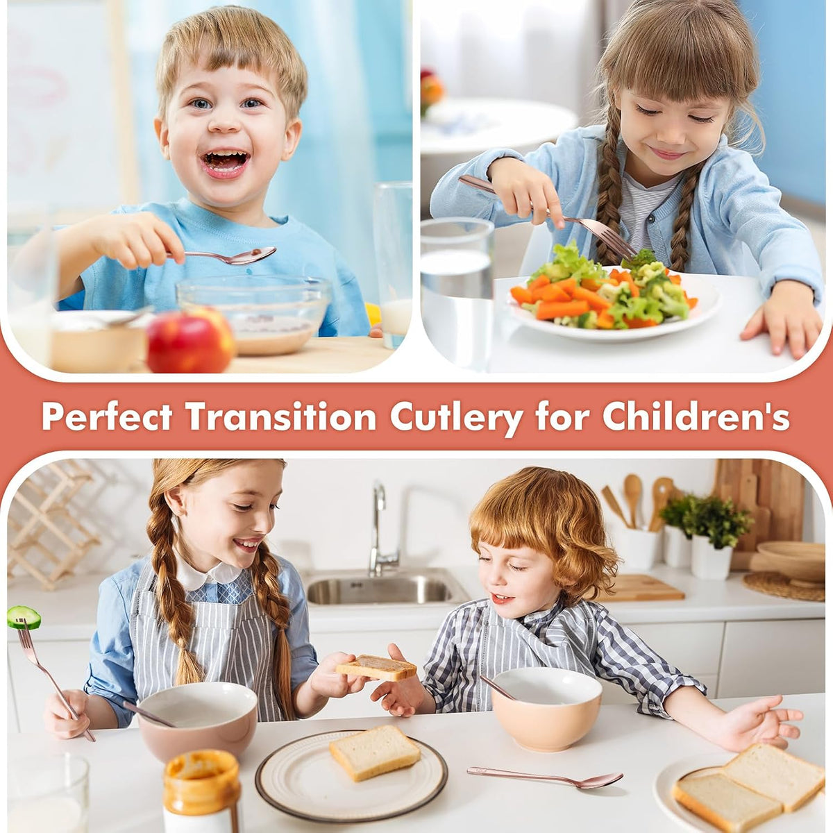12Pcs Stainless Steel Toddler Utensils Small Metal Kids Silverware