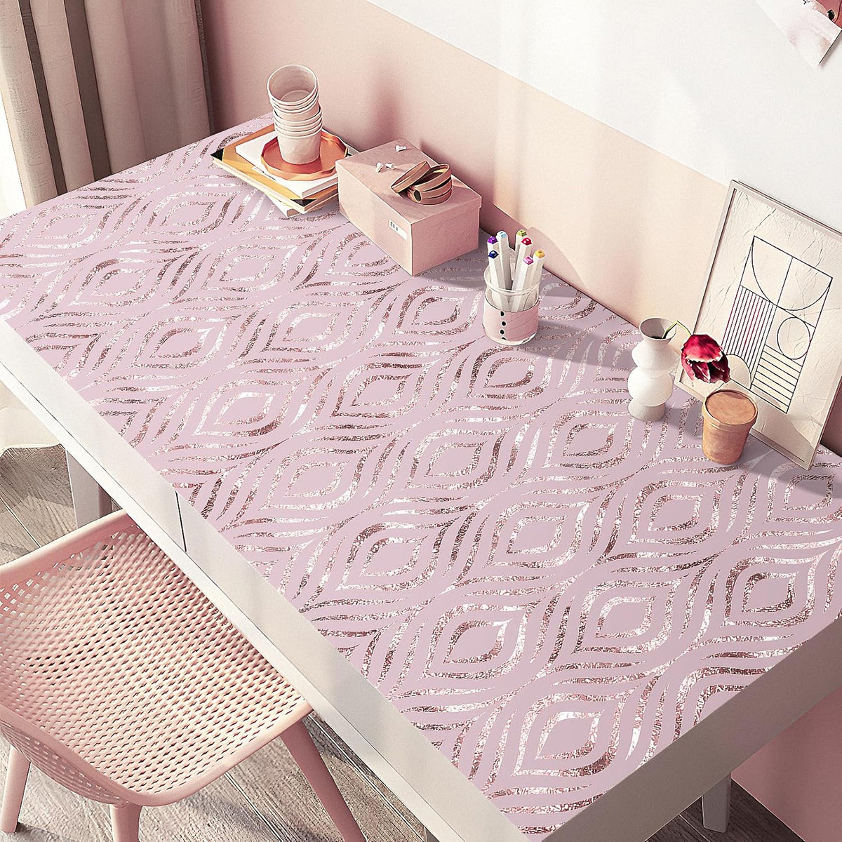 Pastel Pink Wallpaper Peel and Stick Modern Diamond Geometric Accent Wall Paper for Bedroom Girls Kids Room Self Adhesive Vinyl Abstract Pink Contact Paper for Cabinets Desk Walls 17.5"x118"