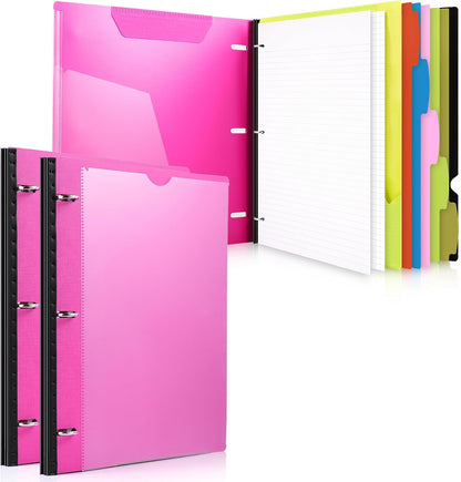 2-Pack Telescoping 3 Ring Binder Notebooks, Pink