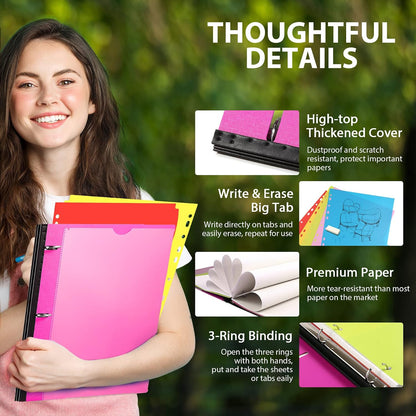 2-Pack Telescoping 3 Ring Binder Notebooks, Pink