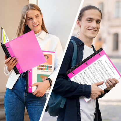 2-Pack Telescoping 3 Ring Binder Notebooks, Pink