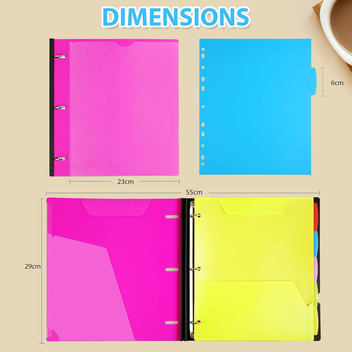 2-Pack Telescoping 3 Ring Binder Notebooks, Pink