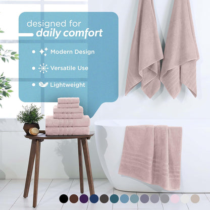 Ultimate Performance 6-Piece Towel Set, Crystal Pink