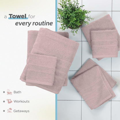 Ultimate Performance 6-Piece Towel Set, Crystal Pink