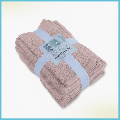 Ultimate Performance 6-Piece Towel Set, Crystal Pink