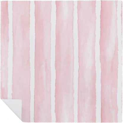 Pastel Pink Watercolor Wide Stripe Pattern Cloth Napkins Set of 6, Square Premium Reusable Washable Polyester Table Linen Napkin for Dinner Party