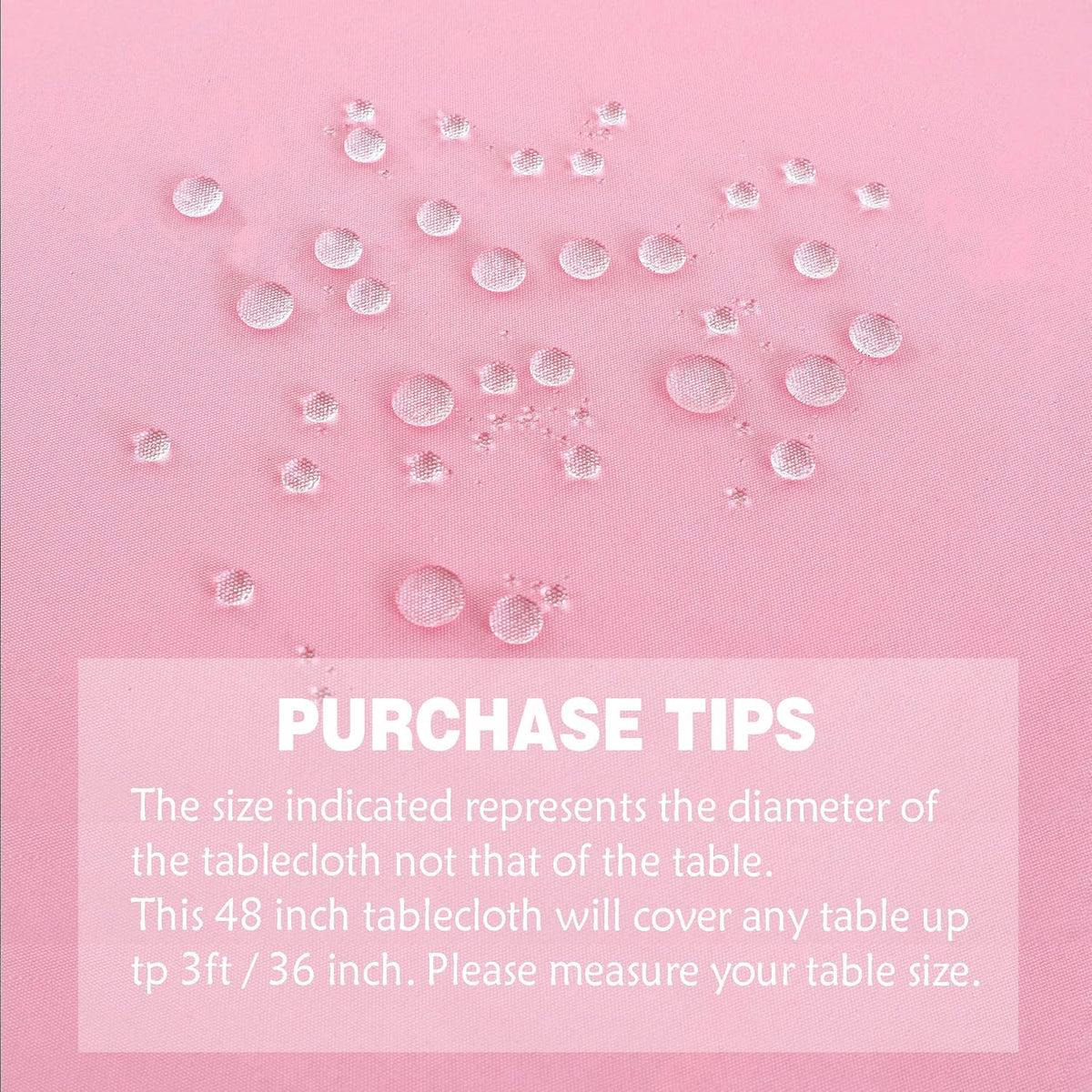 Pink 48 Inch Round Tablecloth, Waterproof Table Cloth