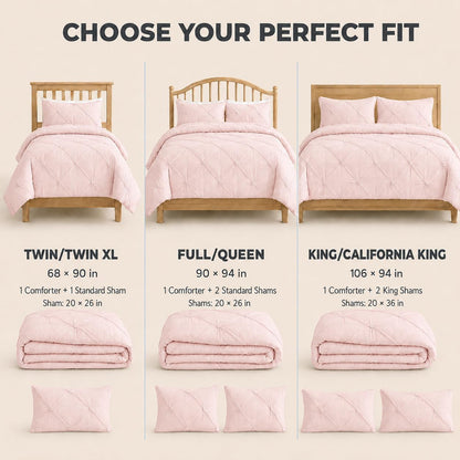 Twin/Twin XL Comforter Set, Pinstripe Pintuck, Pink