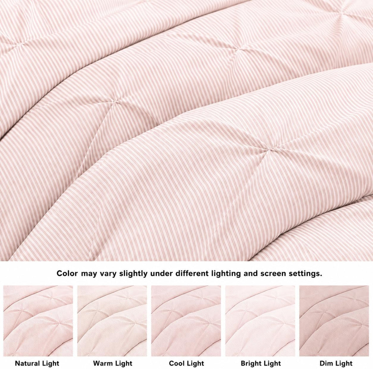 Twin/Twin XL Comforter Set, Pinstripe Pintuck, Pink