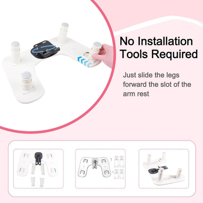 Arm Rest for Nails Tech with Nail Table Mat and Phone Holder,Adjustable Base U-shaped Manicure Nail Hand Rest Stand Pillow Cushion(Pink)