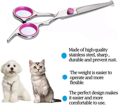 Dog Grooming Scissors, Stainless Steel Dogs Cats Pets Grooming Shears