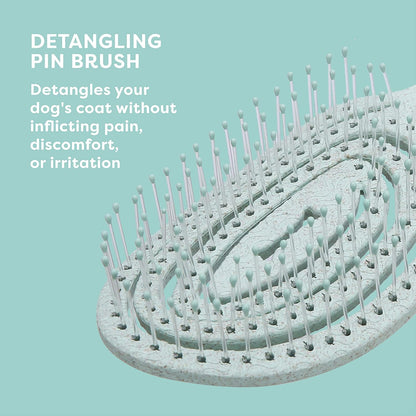 BioSilk for Pets Eco Friendly Detangling Pin Brush for Dogs, Gentle Dog Grooming Brush Designed to Help Remove Knots and Tangles and Support Healthy Coats for All Dogs
