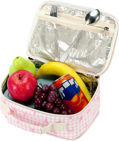 Kids Lunch Box, Small Insulated Reusable Lunch Bag for Girls and Women, School Work Picnic Travel, Lightweight Tote