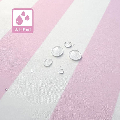Striped Shower Curtain 72x72 inch, Waterproof Polyester Fabric Bathroom Shower Curtain Set with Hooks, Modern Minimalist Stripe Design for Bathroom Decor (Pink and White)