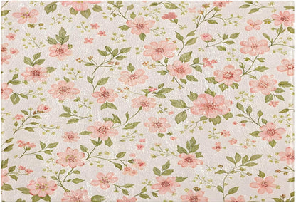 Pink Flowers Bathroom Mat Rug 24" x 16" Non Slip Super Absorbent Quick Dry Bath Mats for Bathtub Fluffy Rugs