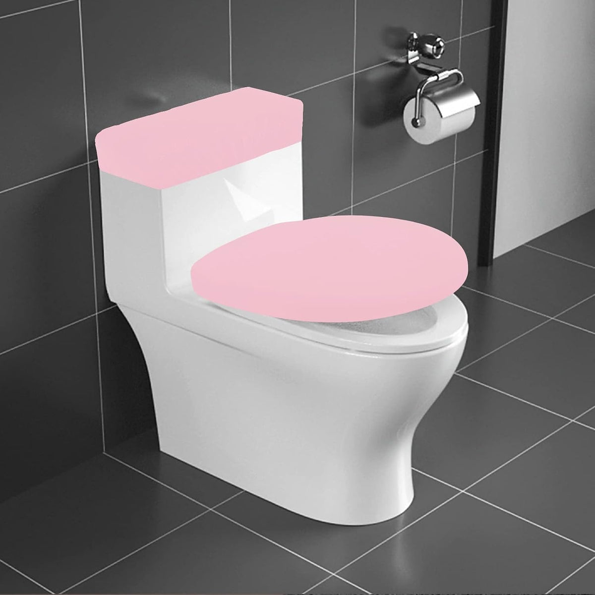 Toilet Lid Cover and Toilet Tank Lid Cover Set, Milk Silk Toilet Cover