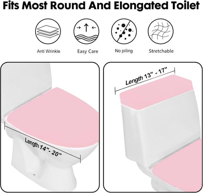 Toilet Lid Cover and Toilet Tank Lid Cover Set, Milk Silk Toilet Cover
