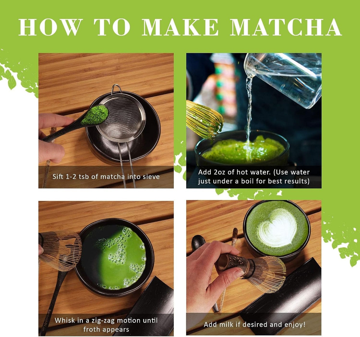 Matcha Tea Bamboo Whisk And Ceramic Rest 2 Piece Set - Pink Holder