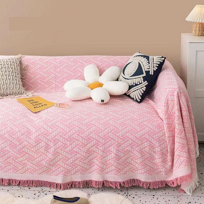 Couch Covers for Sectional Sofa, Machine Washable Sofa Slipcovers, Couch Blanket Cover Soft, Sofa Throw Cover Cheap, Sofa Covers for Recliners (Pink 90x150cm)