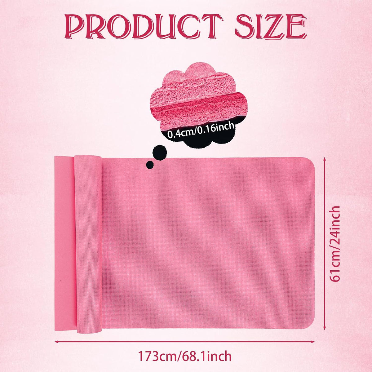 10 Pack Yoga Mat Bulk 68'' x 24'' x 4mm Thick Yoga Mat