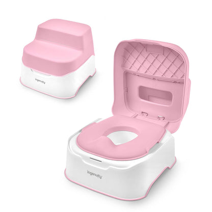 Prepare to Potty 3-in-1 System - Potty Training Toilet, Topper, Step Stool, Easy Setup, Pink, For Toddlers 18 Months+