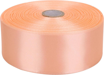 1-1/2 inch Champagne Pink Satin Ribbon 50 Yards Solid Fabric Ribbons Roll for Wedding Invitations, Bridal Bouquets, Sewing, Party Decorations, Gift Wrapping and More