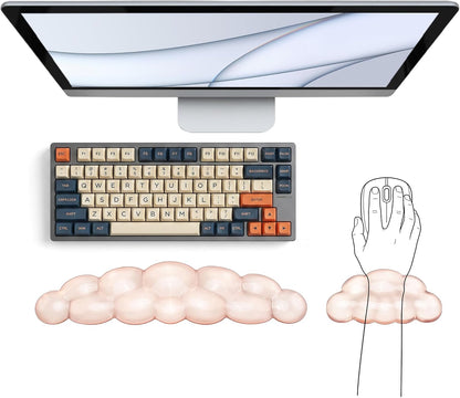 Cute Wrist Rest, Cloud Keyboard & Mouse Pad Set, Soft Gel Non-Slip