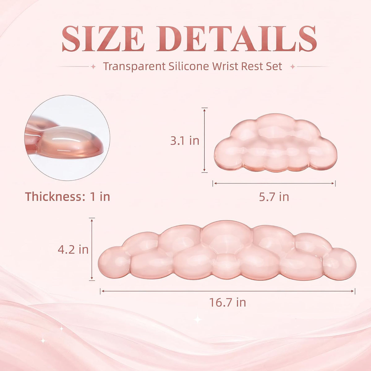 Cute Wrist Rest, Cloud Keyboard & Mouse Pad Set, Soft Gel Non-Slip
