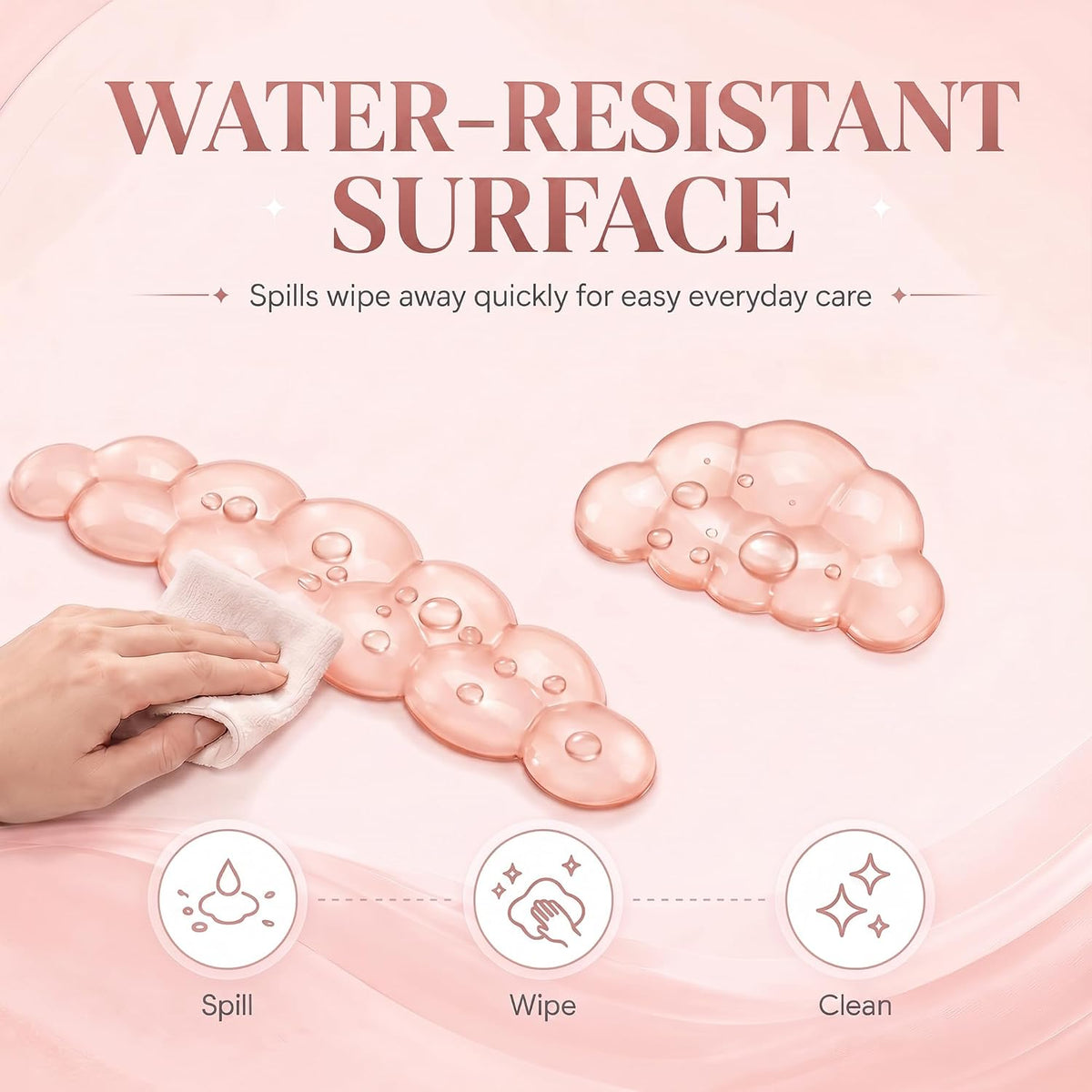 Cute Wrist Rest, Cloud Keyboard & Mouse Pad Set, Soft Gel Non-Slip