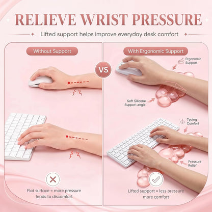Cute Wrist Rest, Cloud Keyboard & Mouse Pad Set, Soft Gel Non-Slip