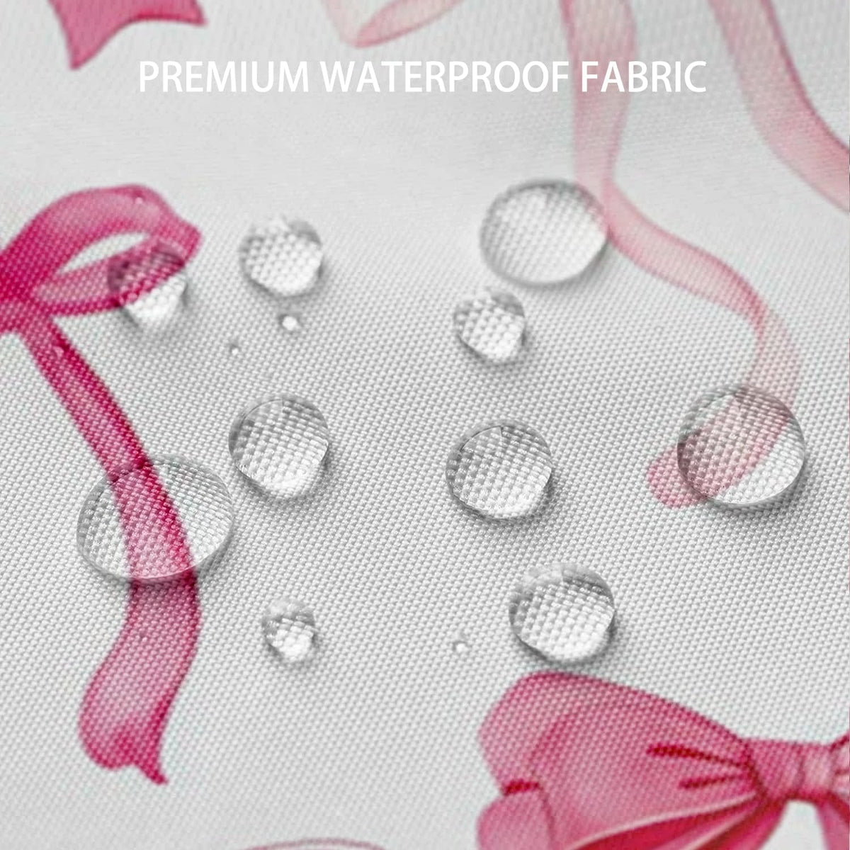 Pink Bow Shower Curtain Cute Coquette Bowknot Shower Curtains for Girls Bathroom Waterproof Polyester Fabric Bath Curtain 72 x 72 Inch with 12 Hooks