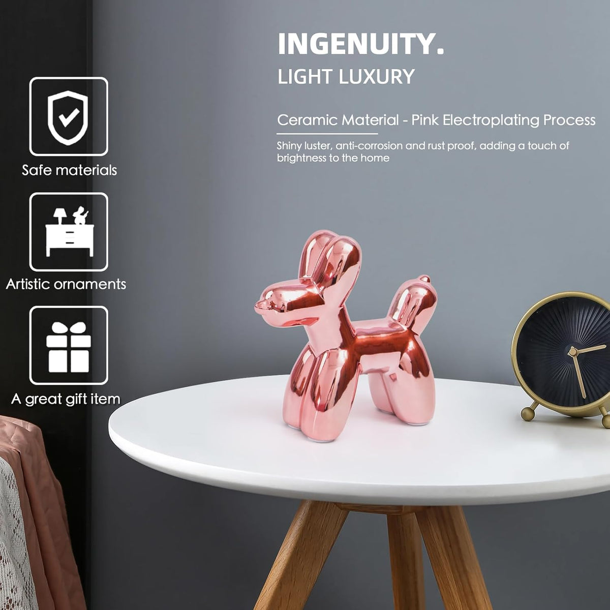 Ceramic Balloon Dog in Pink from Chic Desk Decor to Elegant Pink Decor for Bedroom A Versatile Sculptural Accent