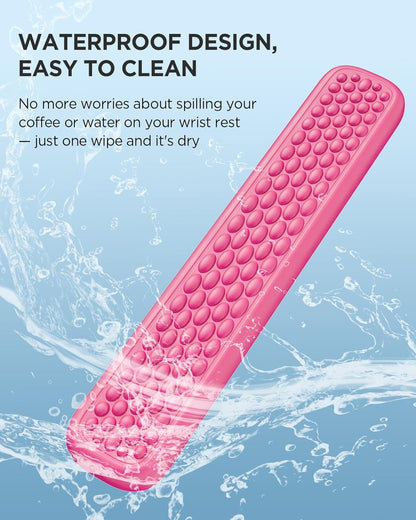 Ergonomic Keyboard Wrist Rest, Memory Foam Wrist Support, Rose Pink