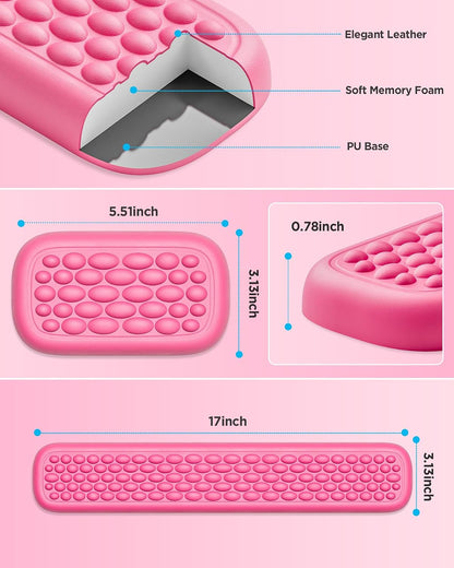 Ergonomic Keyboard Wrist Rest, Memory Foam Wrist Support, Rose Pink