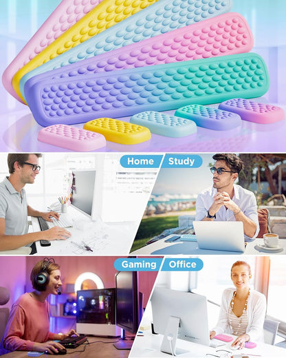 Ergonomic Keyboard Wrist Rest, Memory Foam Wrist Support, Rose Pink