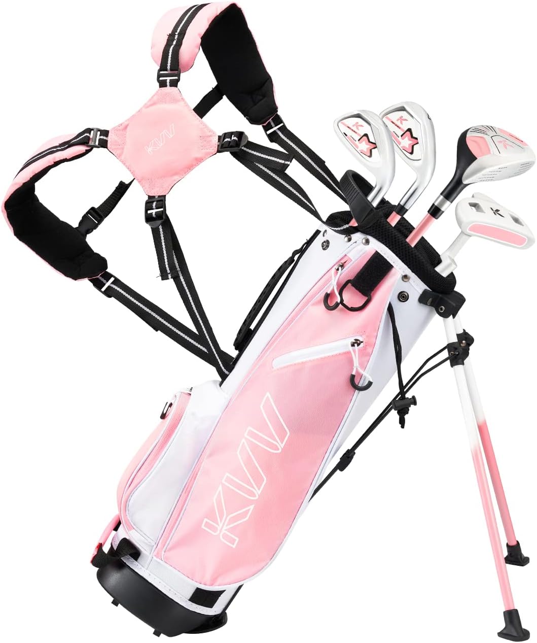 Junior Complete Golf Club Set for Kids/Children Right Hand, Includes Oversize Driver, Irons, Putter, Head Cover, Portable Golf Stand Bag