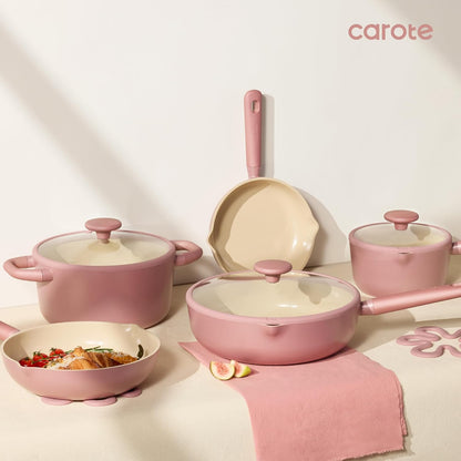 21pcs Cookware Set Nonstick Pots and Pans Set, Ceramic Cookware Set Induction Cookware, Non toxic Healthy Non Stick Kitchen Cooking Set, PFAS PTFE Free