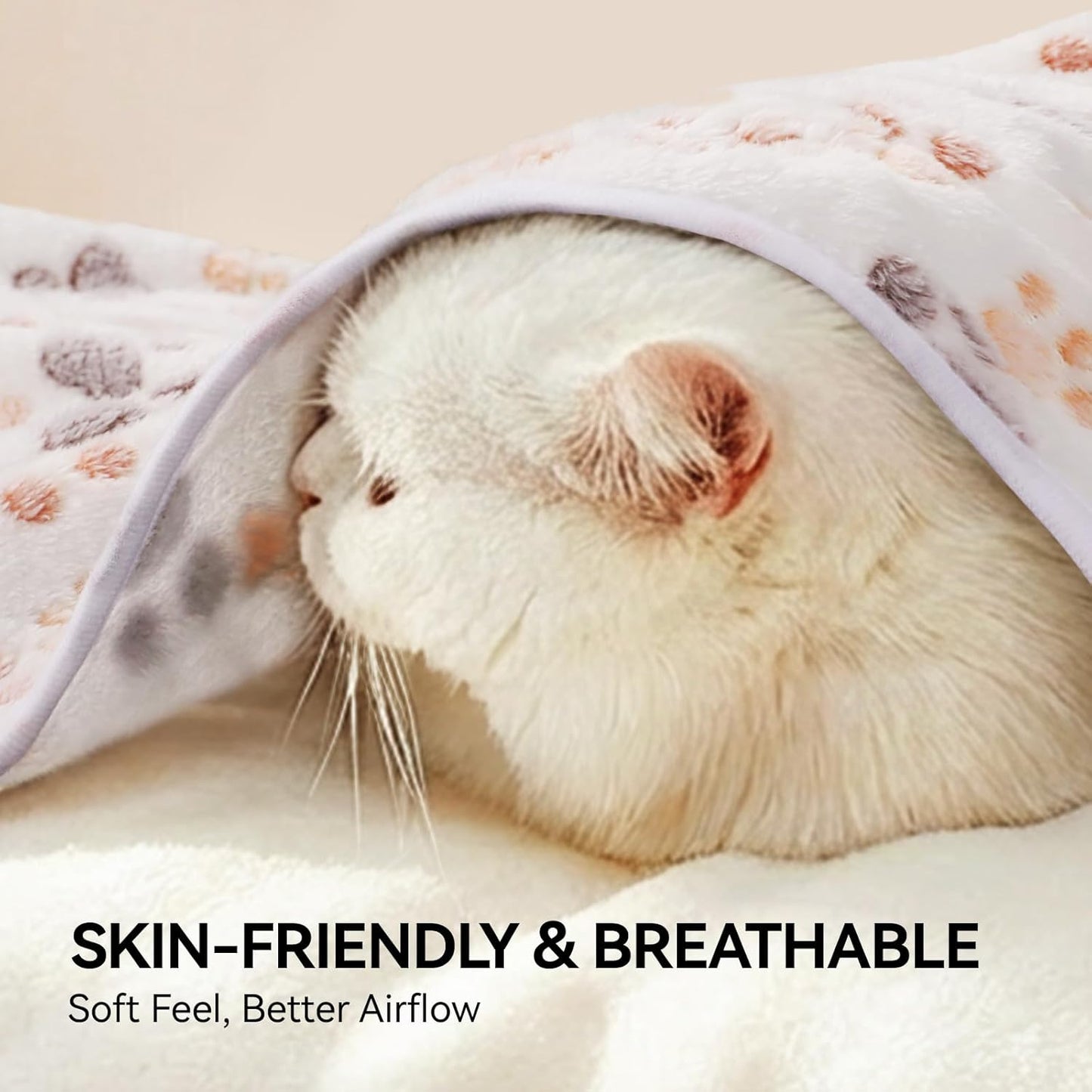 LINENLUX 1 Pack 3 Blankets Super Soft Fluffy Premium Fleece Dog Blankets for Puppy Cat Pet Blanket Flannel Throw Warm Sleep Dog Paw-3pcs 23x16 inch