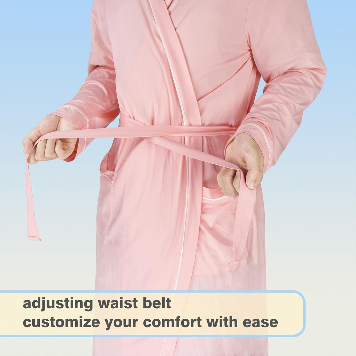 Women's Lightweight Long Bathrobe, Soft Kimono Robe for Summer